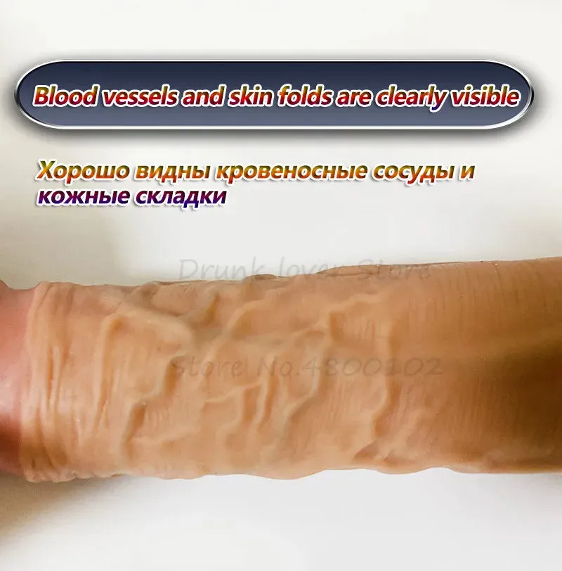 Realistic Dildo Cock Sleeve Male Penis Enlarger - Huge Lifelike Cock Ring Delay Ejaculation