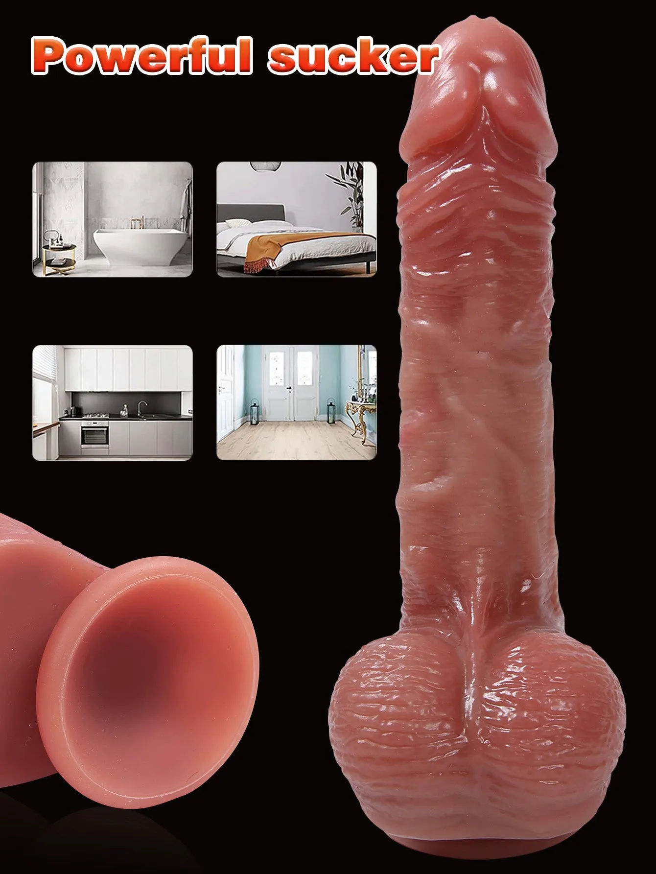 Realistic Dildo for Women - Skin Sliding Foreskin Testicles Anal Dildos Female Sex Toys