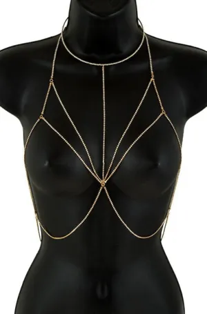 Rhinestone Body Chain Bra