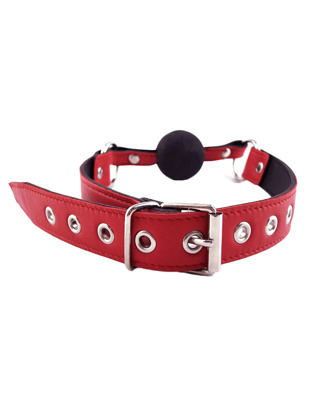 Rouge Leather & Rubber Ball Gag