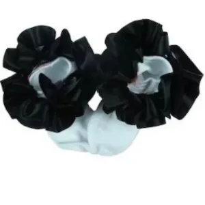 Ruffle Satin Ribbon Socks Black