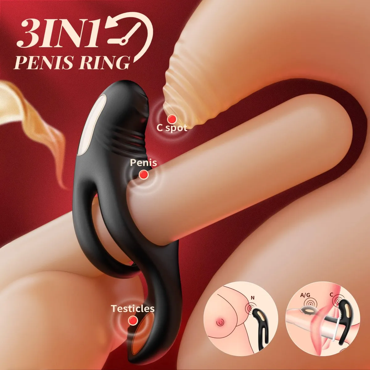 RYDEN|Multi Stimulation Vibration Penis Ring with Double Rings