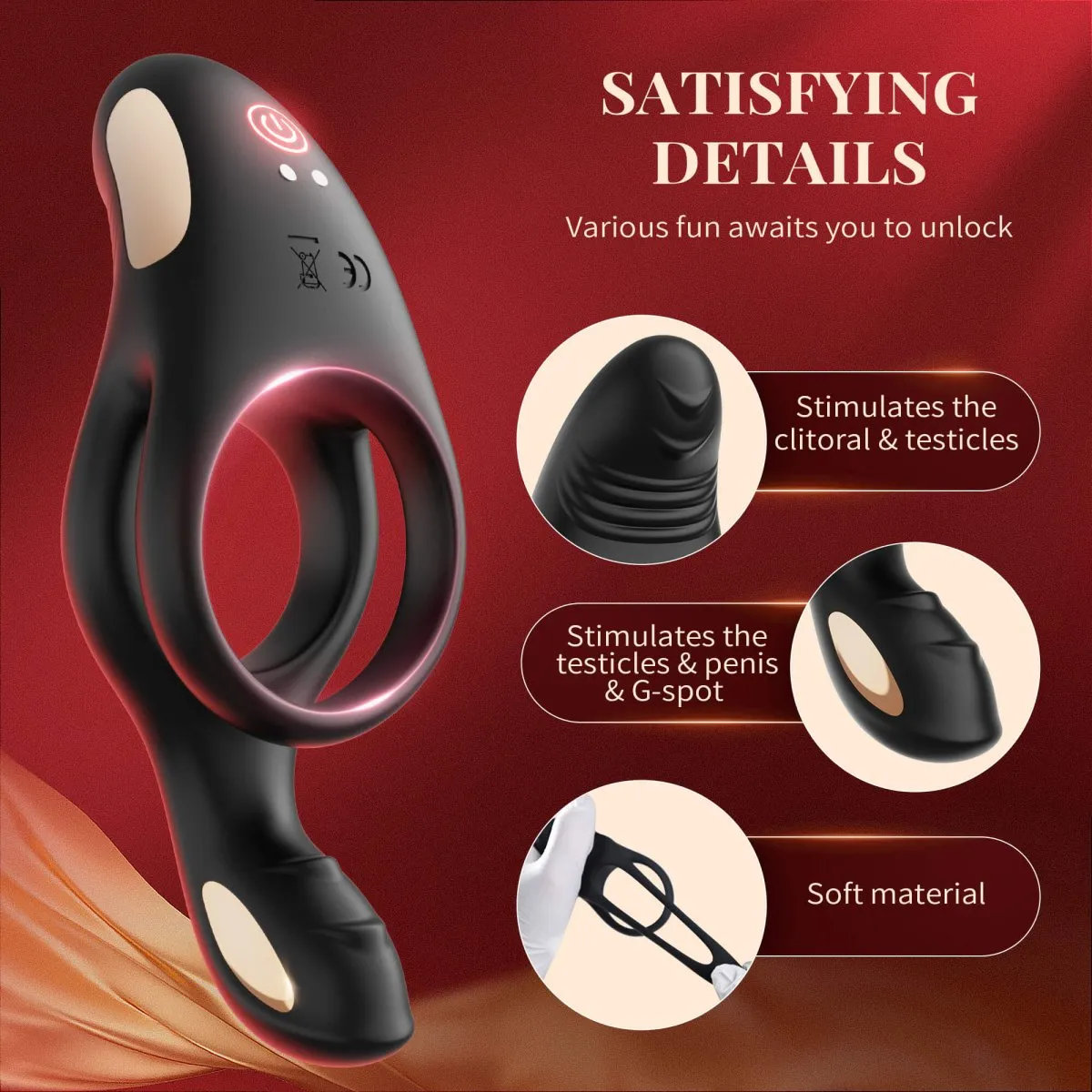 RYDEN|Multi Stimulation Vibration Penis Ring with Double Rings