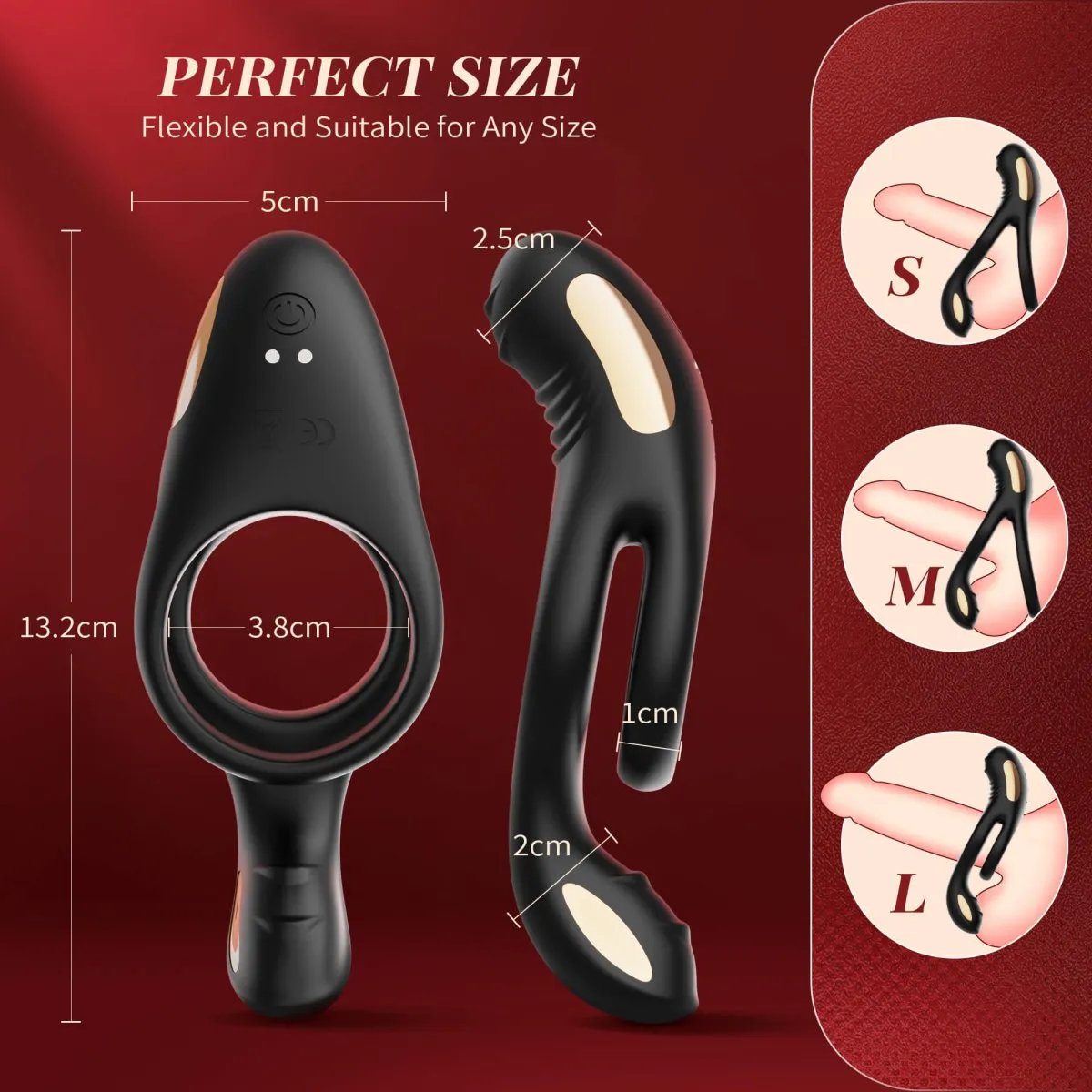 RYDEN|Multi Stimulation Vibration Penis Ring with Double Rings