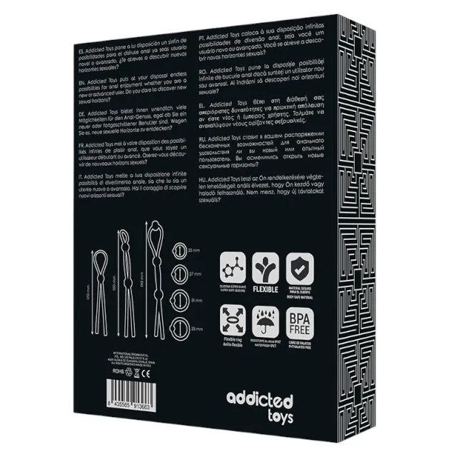 Set 7 inele pentru penis ADDICTED TOYS Flexible Cock Ring Set. pentru susținerea erecțiilor. din silicon. culoare negru