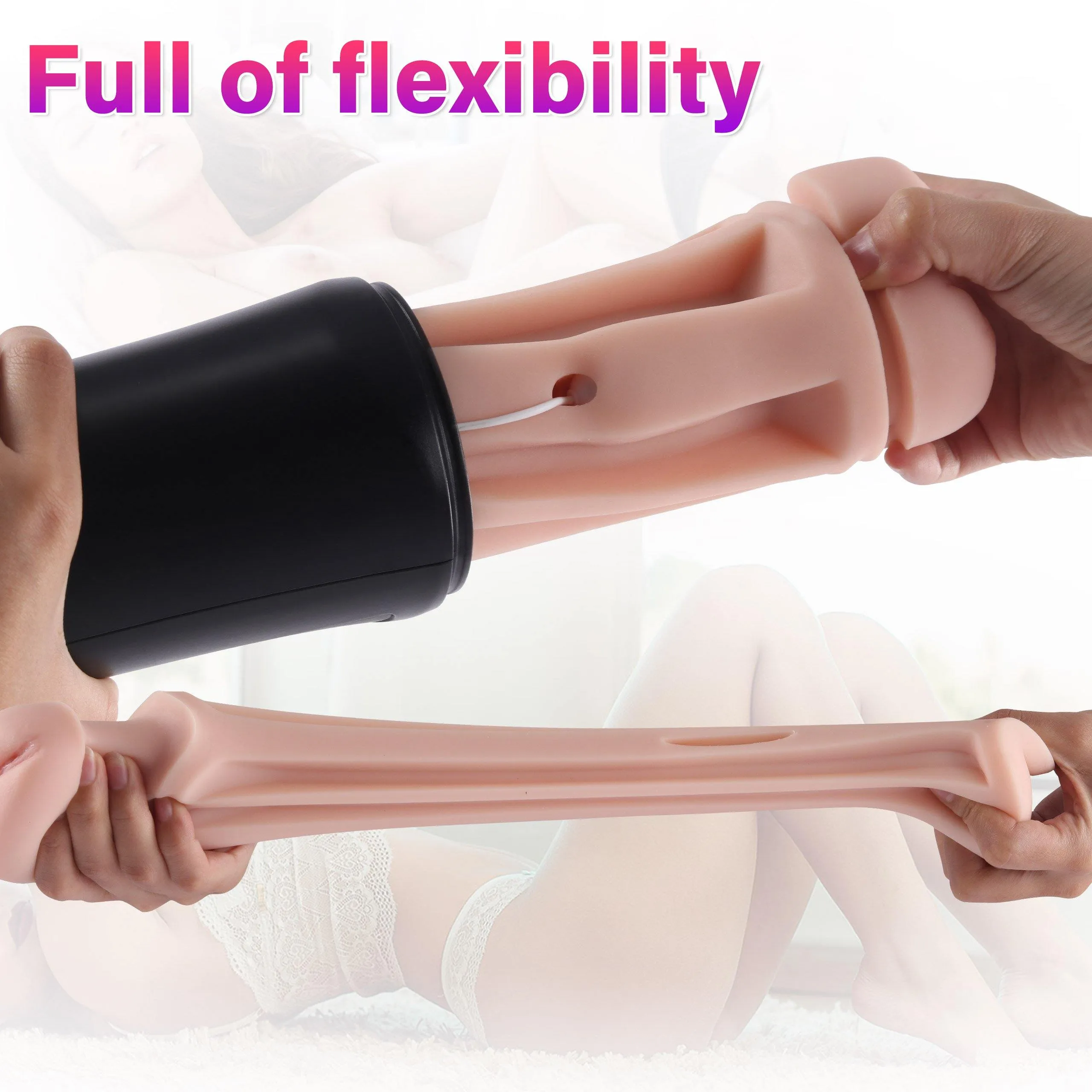 Shaking Masturbator Cup Realistic Textured Pocket Pussy