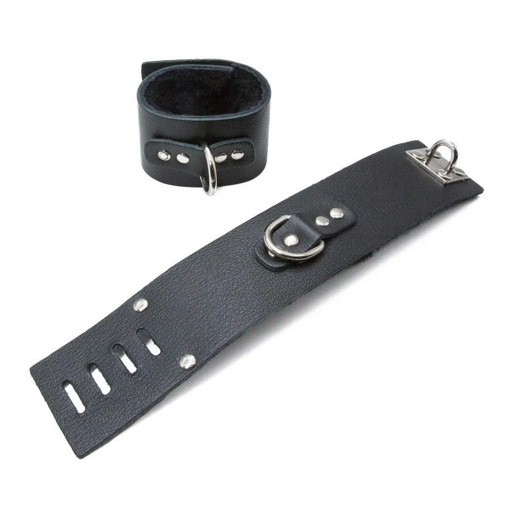 Sheepskin-Lined Wrist Cuffs w/ D-Ring