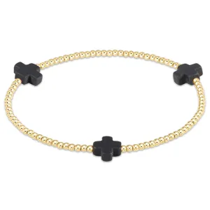 Signature Cross 2mm Bracelet Charcoal