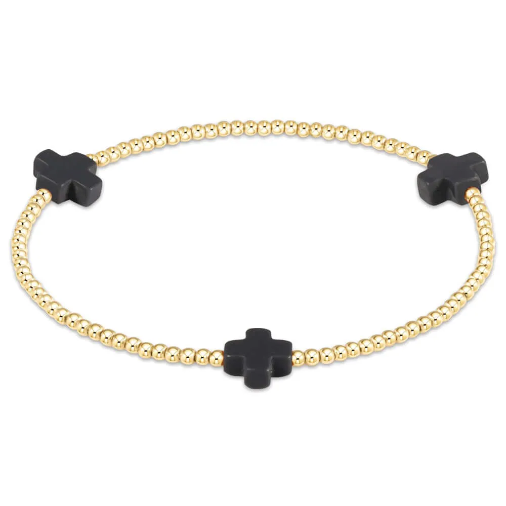 Signature Cross 2mm Bracelet Charcoal