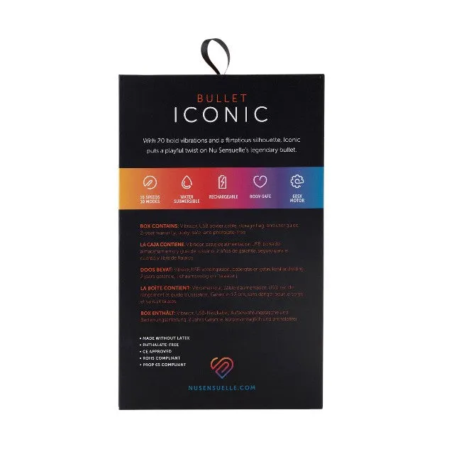Stimulator clitoris NU SENSUELLE Bullet Iconic. cu funcție de memorie. 20 funcții de vibrație. culoare roz
