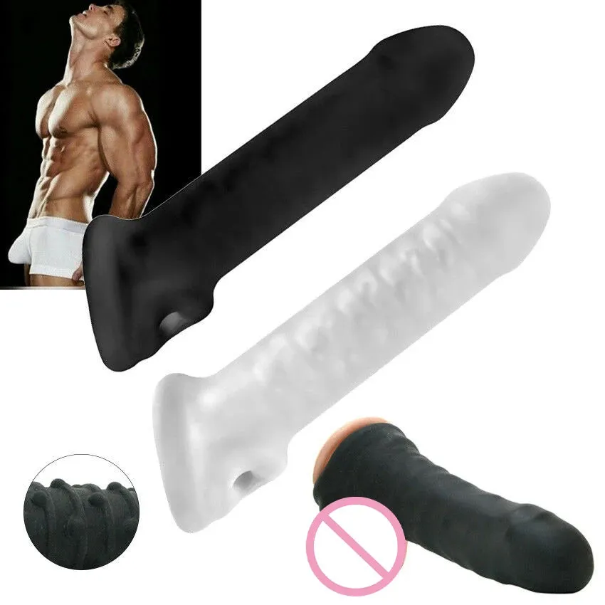 Stretchy Cock Sleeve Sex Toy for Men - Realistic Dildo Condom Penis Enlarger