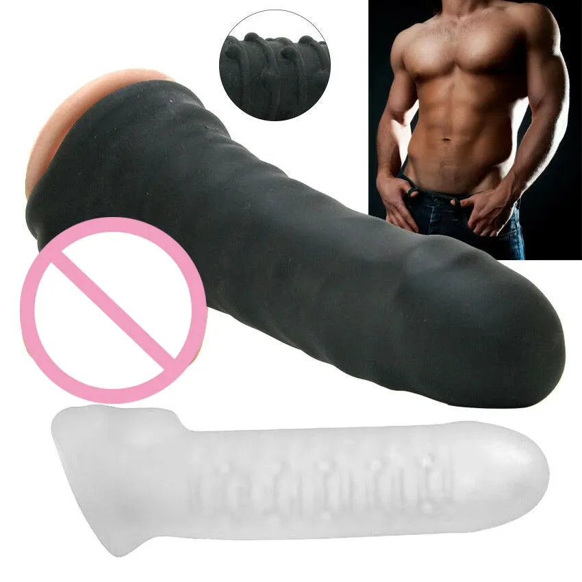 Stretchy Cock Sleeve Sex Toy for Men - Realistic Dildo Condom Penis Enlarger