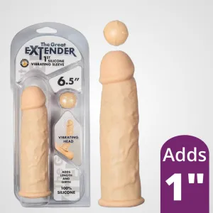 The Great Extender 1st Vibrating Penis Sleeve 6.5 - White