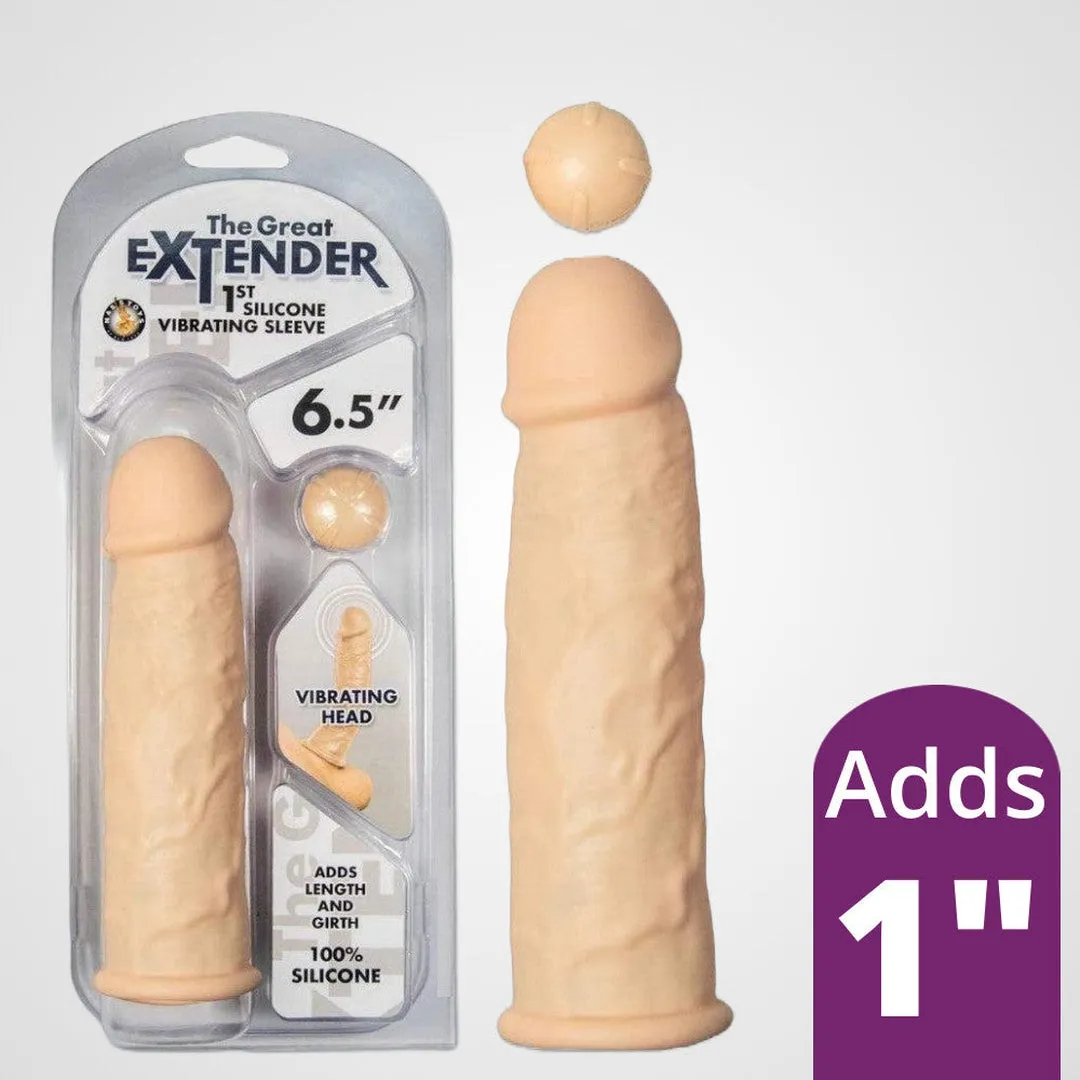 The Great Extender 1st Vibrating Penis Sleeve 6.5 - White