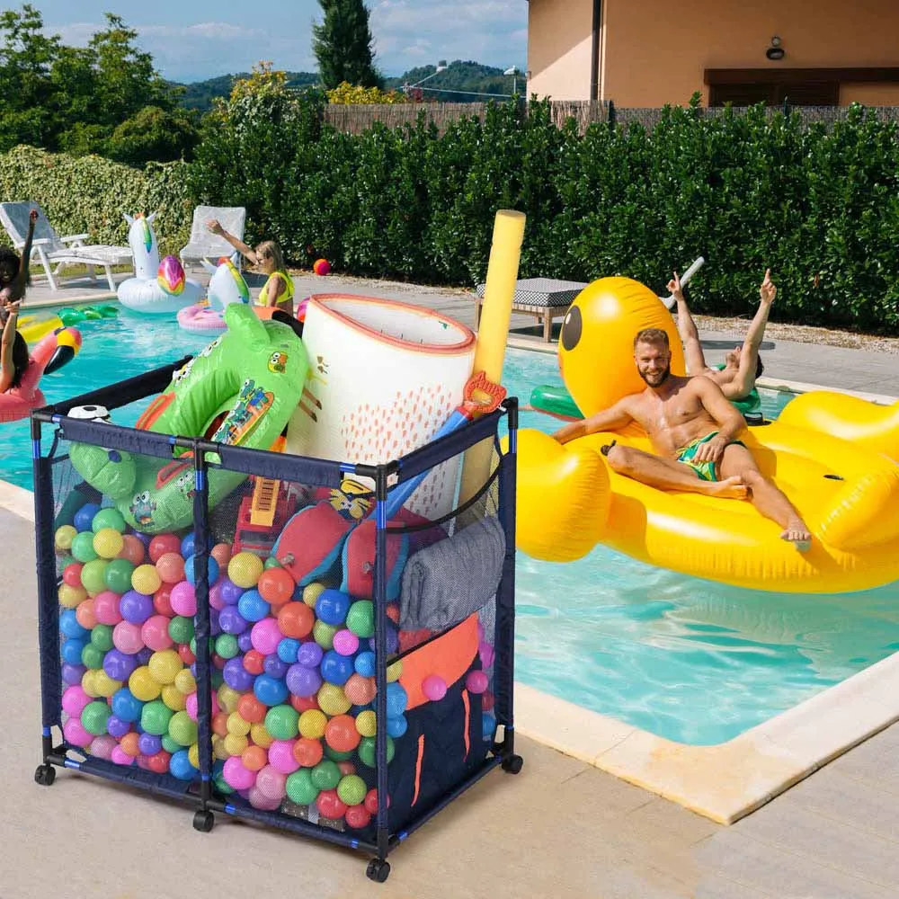 TheLAShop Pool Float Storage Bin Mesh with Pockets Large