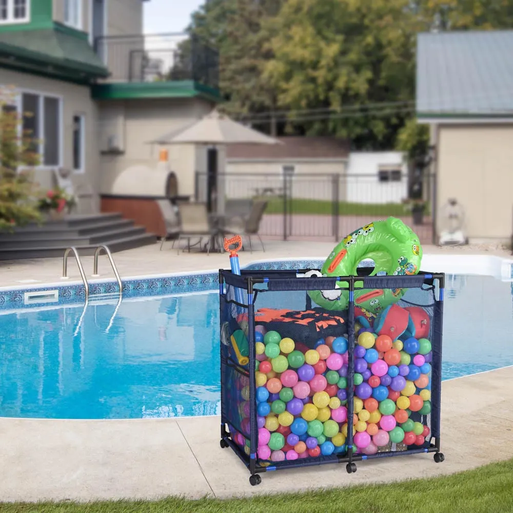TheLAShop Pool Float Storage Bin Mesh with Pockets Large