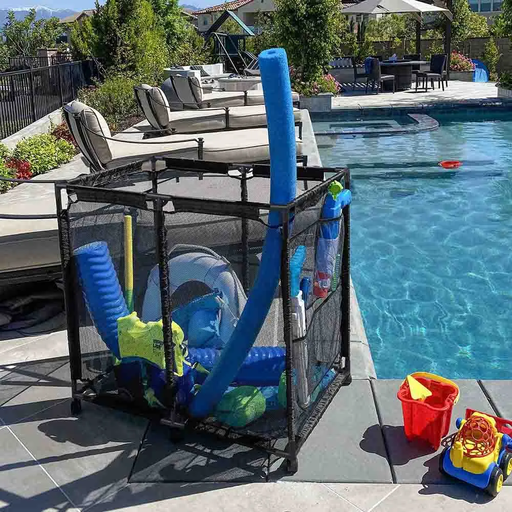 TheLAShop Pool Float Storage Bin Mesh with Pockets Large