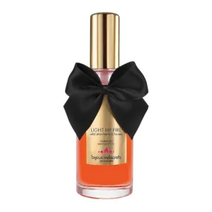 Ulei de masaj BIJOUX INDISCRETS Light My Fire Wild Strawberry. cu efect de încălzire. aromă de căpșuni și miere. 100 ml