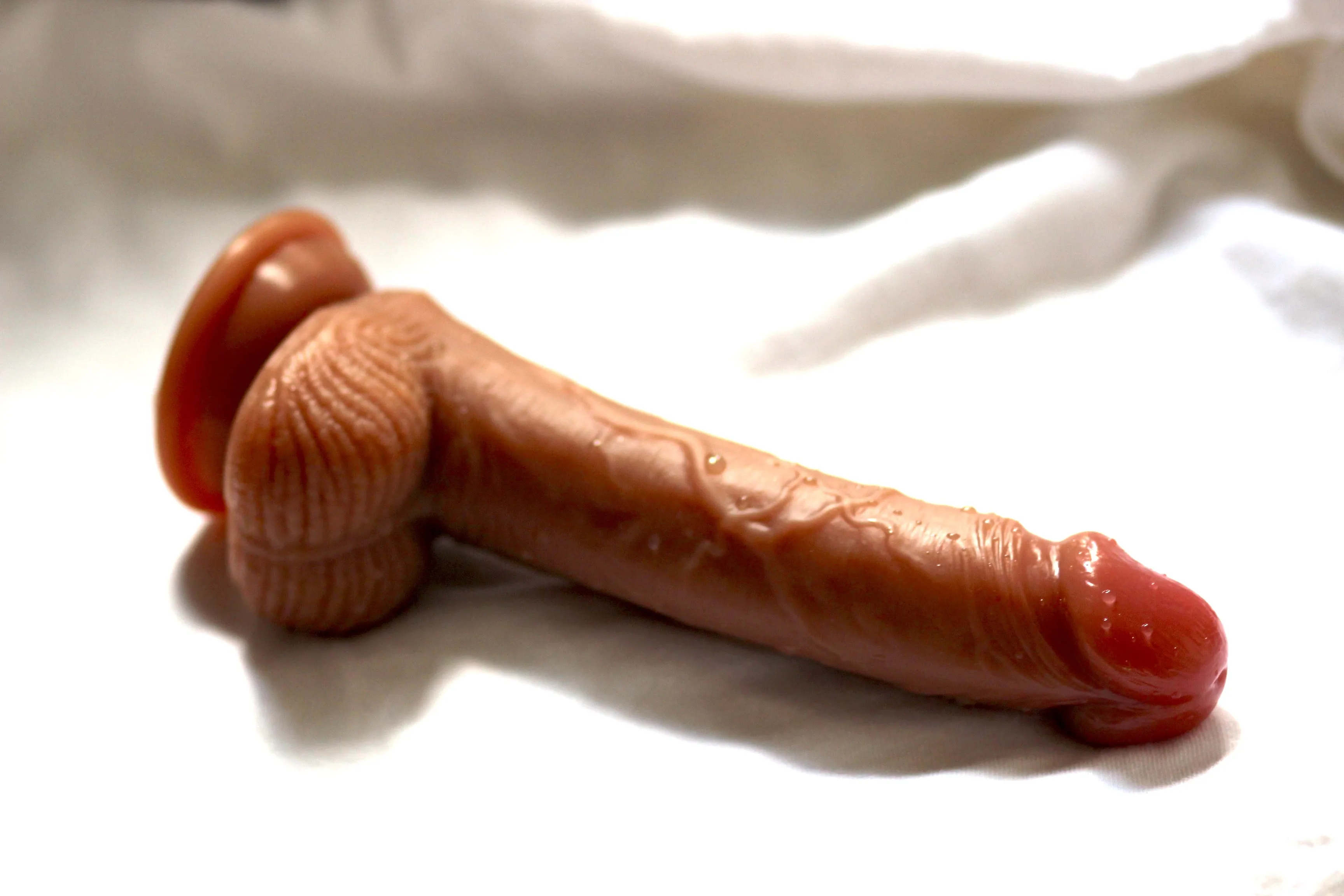 Ultra Liquid Silicone Realistic Suction Cup Dildo with Balls 6 Inch
