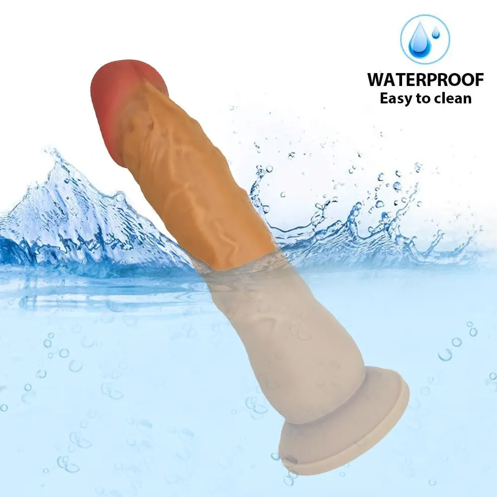 Ultra Liquid Silicone Realistic Suction Cup Dildo with Balls 7 Inch