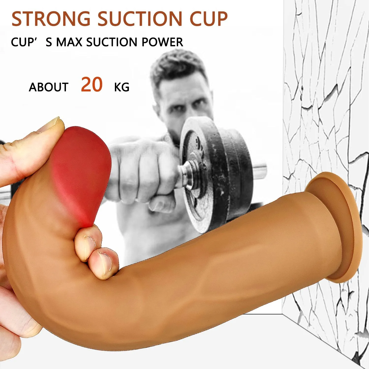 Ultra Liquid Silicone Realistic Suction Cup Dildo with Balls 9.3 Inch