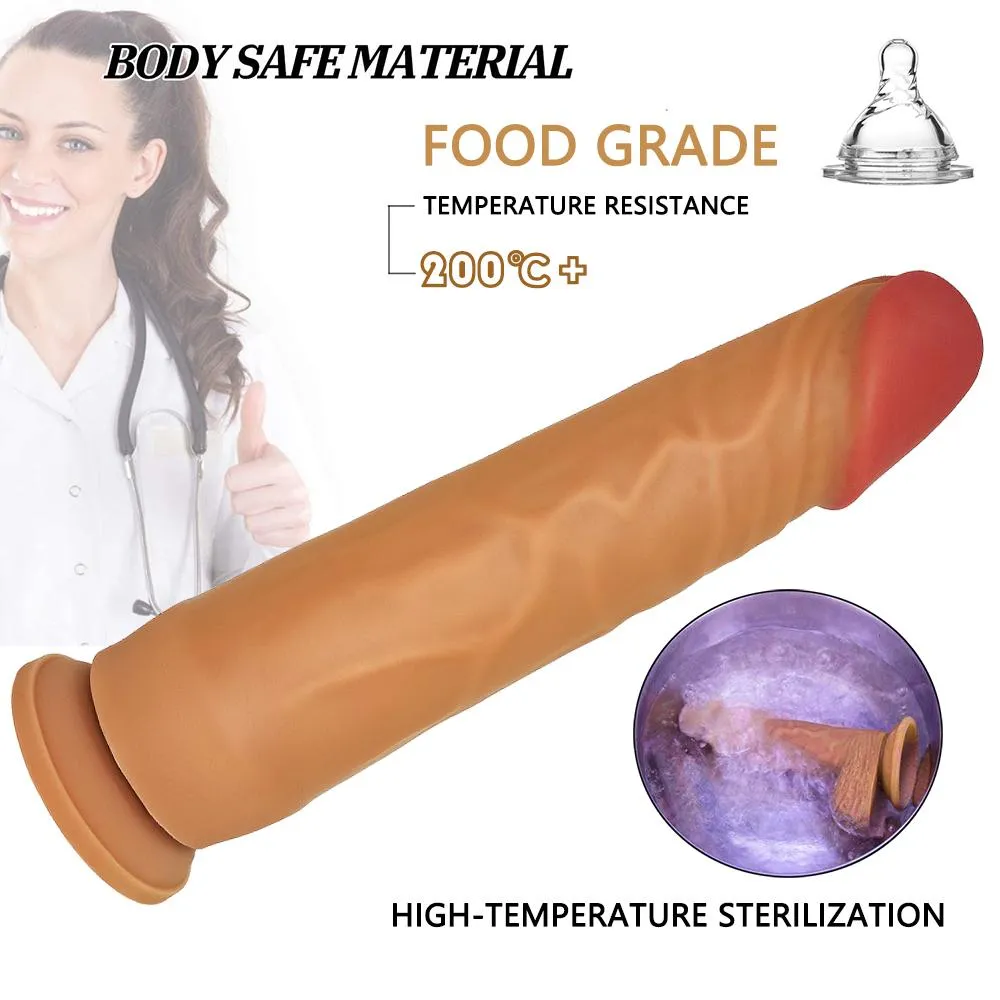Ultra Liquid Silicone Realistic Suction Cup Dildo with Balls 9.3 Inch
