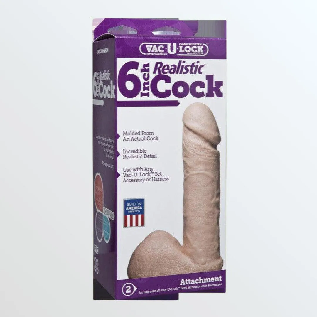 Vac-U-Lock 6 Realistic Cock for Harnesses