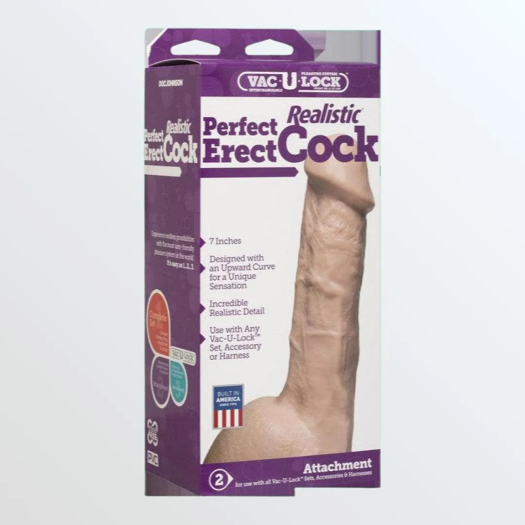 Vac-U-Lock Perfect Erect Realistic 7 Cock for Harnesses