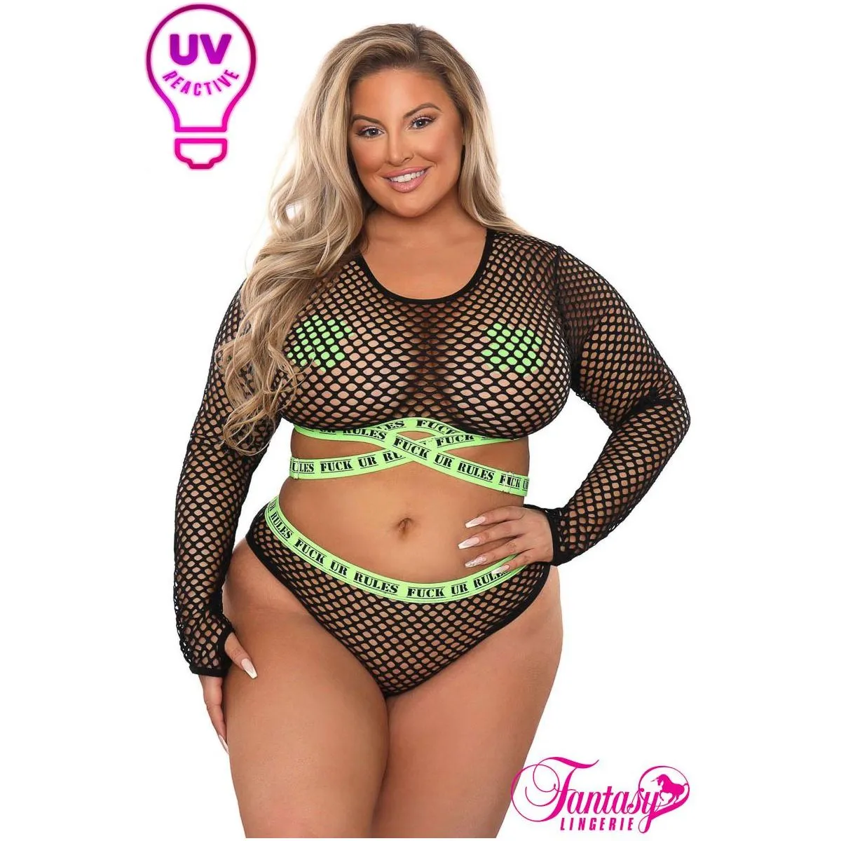 Vibes Fuck Ur Rules Top & Bottoms by Fantasy Lingerie