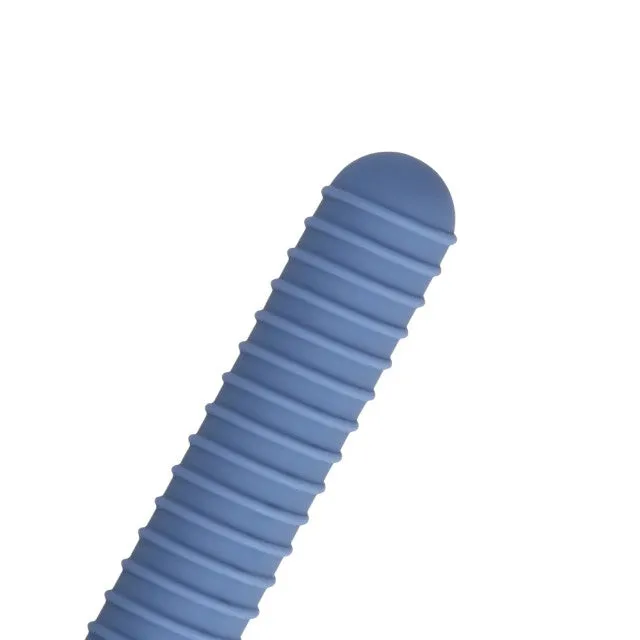 Vibrator LOVELINE Ribbed Mini Vibrator. cu striații pentru stimulare versatilă. 10 funcții de vibrație. lungime 14.1 cm. albastru