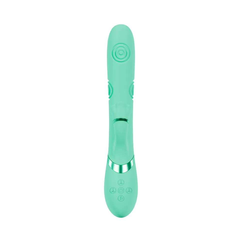 VIVE Fiore Rechargeable G-Spot Air Wave and Tapping Flared Clit Stimulator Green