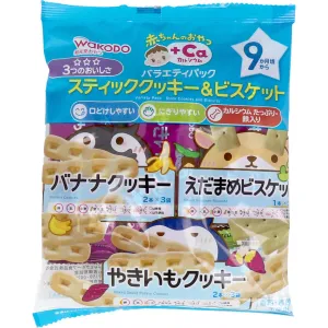 Wakodo - Baby Snacks   Ca Variety Pack Stick Cookies & Biscuits 2 Pieces x 3 Bags
