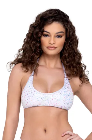 White Sequin Bra Top